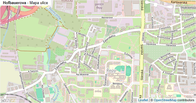 Hofbauerova - mapa ulice