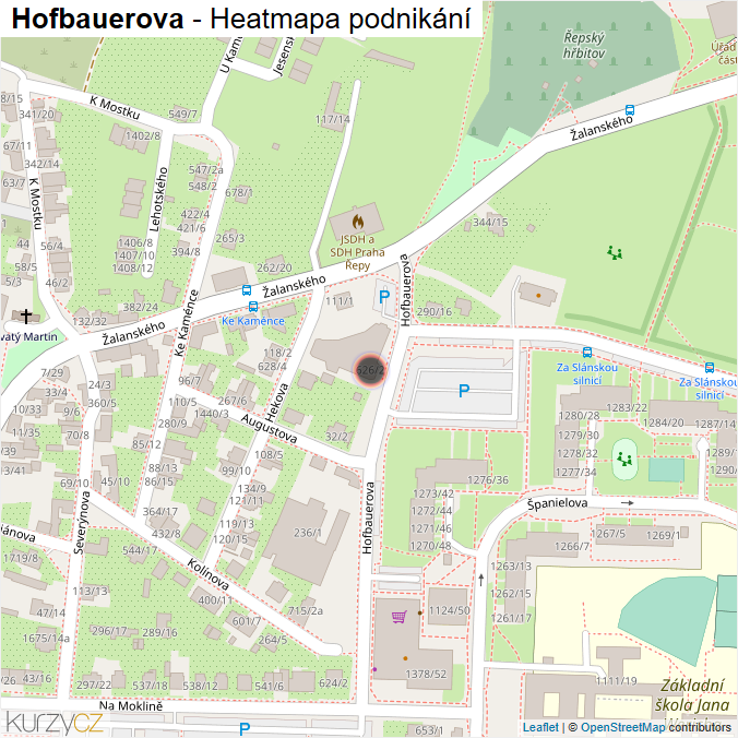 Mapa Hofbauerova - Firmy v ulici.