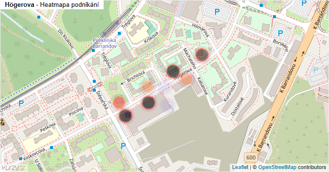 Högerova - mapa podnikání