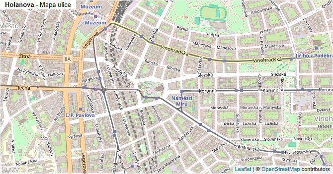 Holanova - mapa ulice