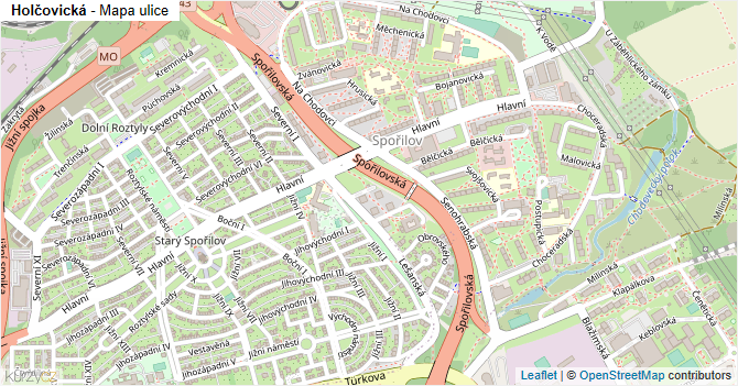Holčovická - mapa ulice