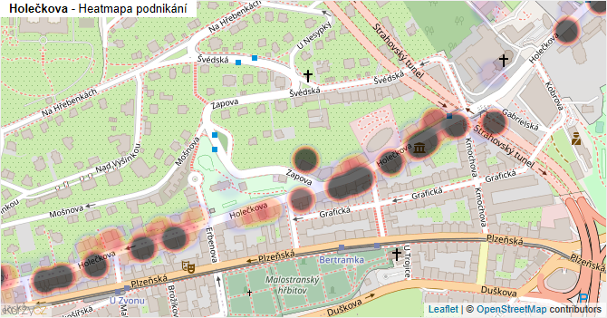 Holečkova - mapa podnikání