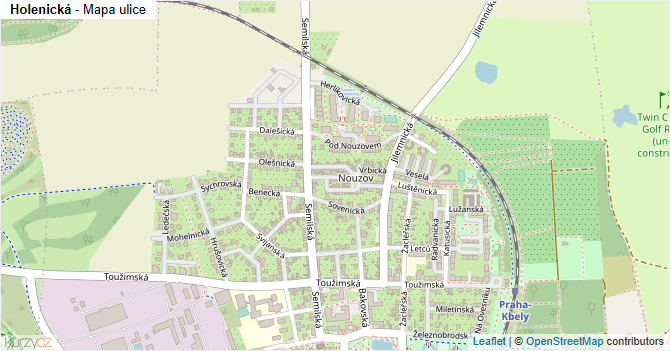 Holenická - mapa ulice
