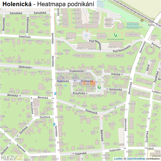 Mapa Holenická - Firmy v ulici.