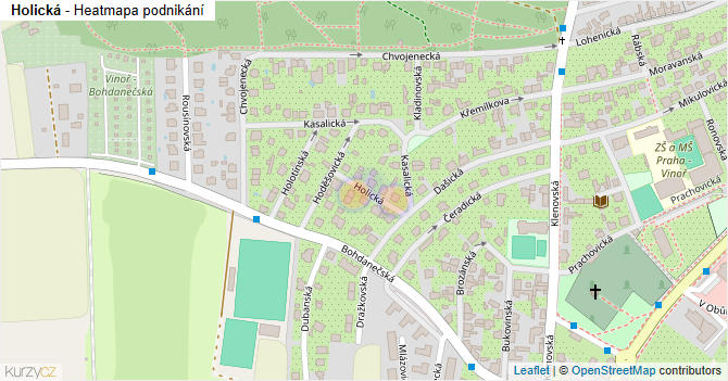 Holická - mapa podnikání