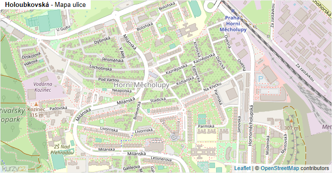 Holoubkovská - mapa ulice