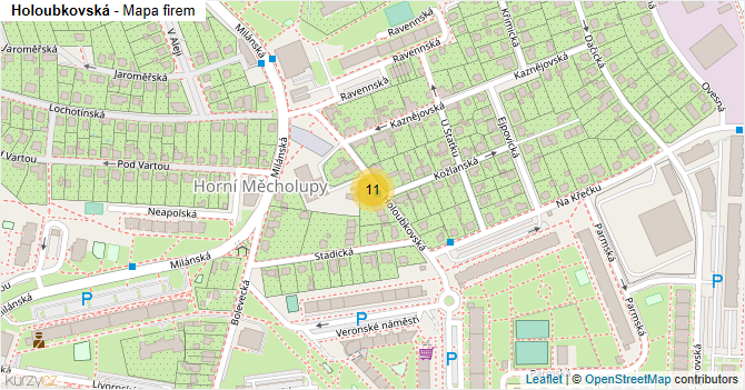 Holoubkovská - mapa firem