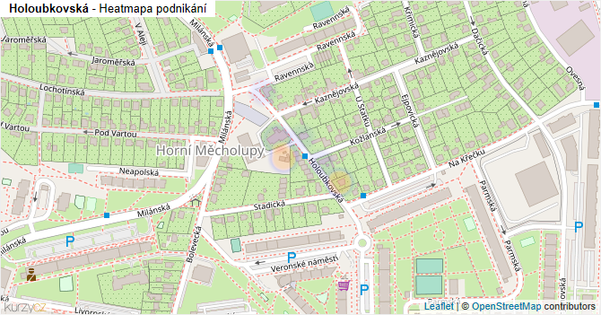 Holoubkovská - mapa podnikání