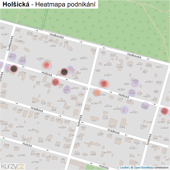 Mapa Holšická - Firmy v ulici.