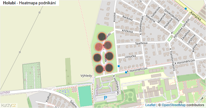 Holubí - mapa podnikání