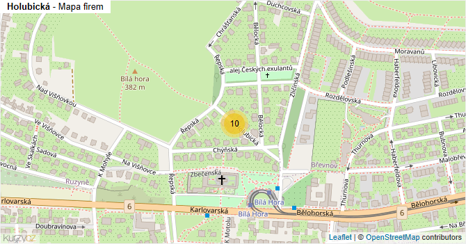 Holubická - mapa firem