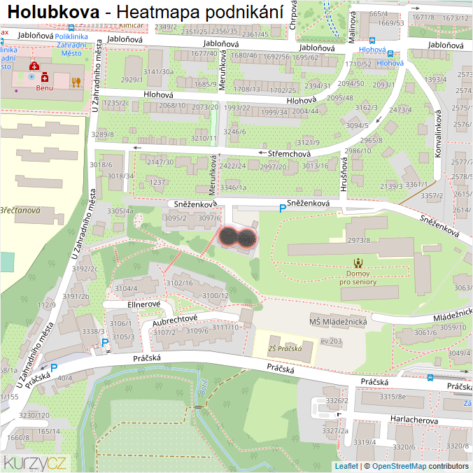 Mapa Holubkova - Firmy v ulici.