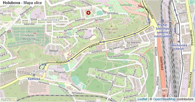 Holubova - mapa ulice