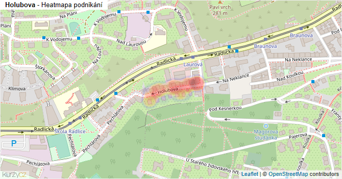 Holubova - mapa podnikání