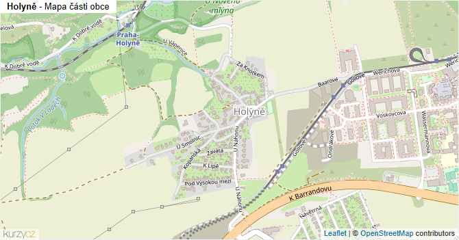 Holyně - mapa části obce