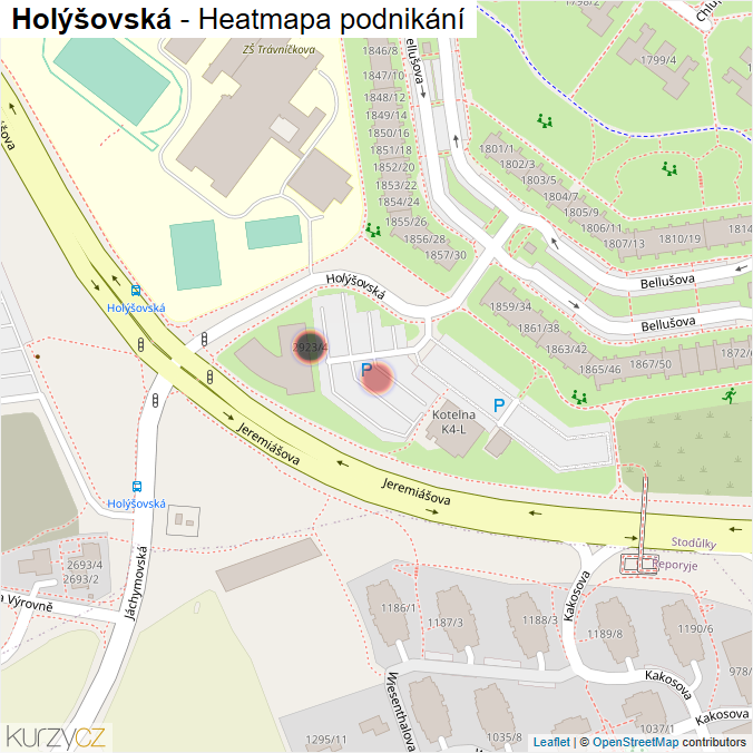 Mapa Holýšovská - Firmy v ulici.