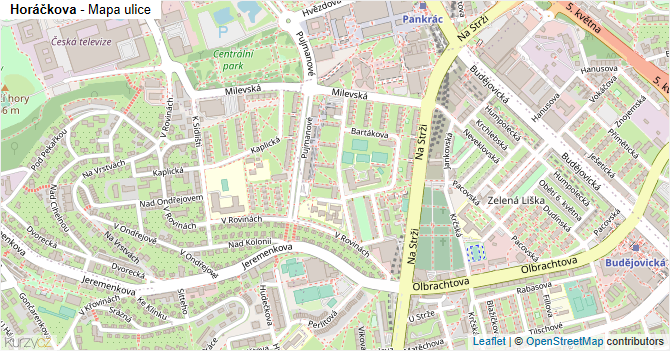 Horáčkova - mapa ulice