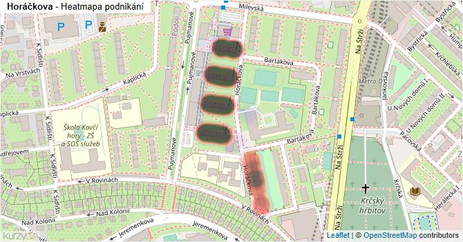 Horáčkova - mapa podnikání
