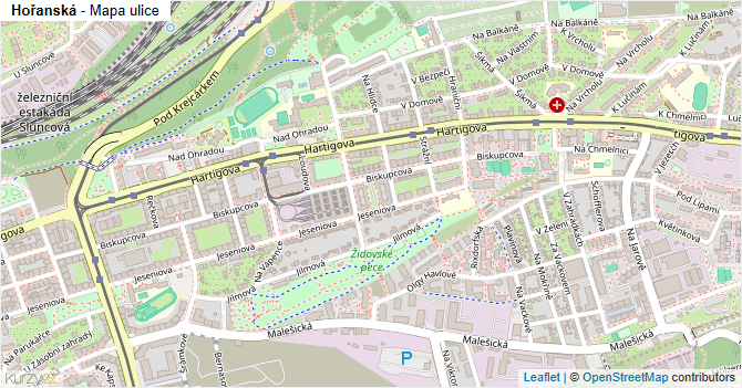 Hořanská - mapa ulice