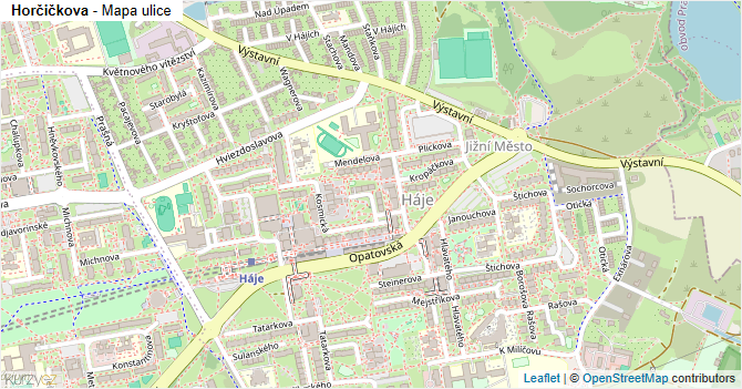 Horčičkova - mapa ulice