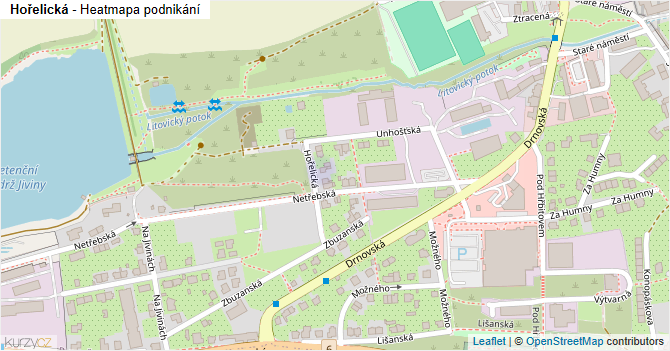 Hořelická - mapa podnikání
