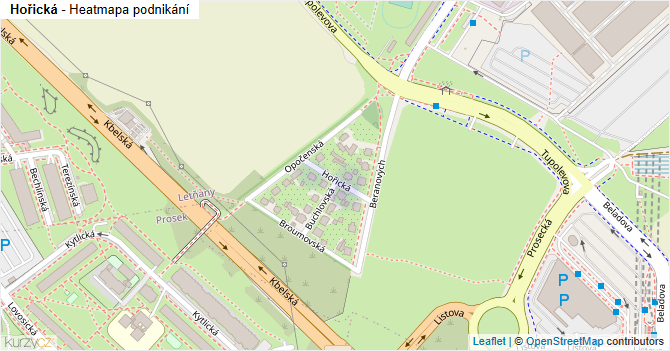 Hořická - mapa podnikání