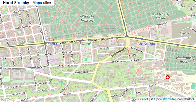 Horní Stromky - mapa ulice