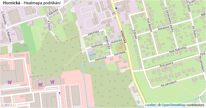 Hornická - mapa podnikání