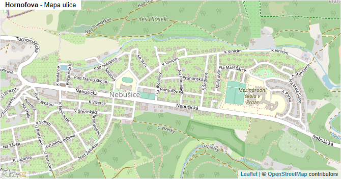 Hornofova - mapa ulice