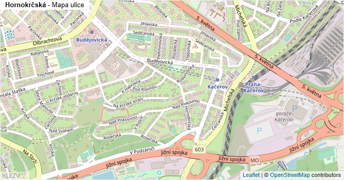 Hornokrčská - mapa ulice
