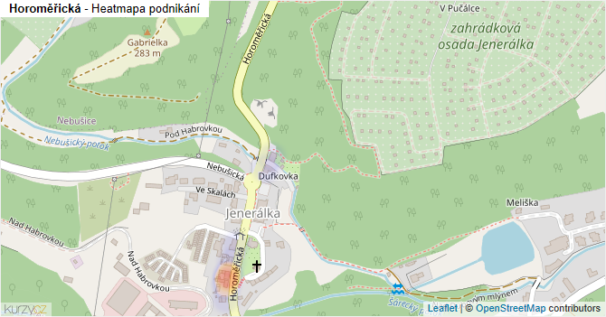 Horoměřická - mapa podnikání