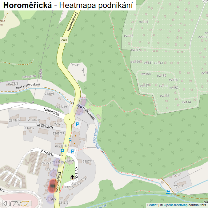 Mapa Horoměřická - Firmy v ulici.