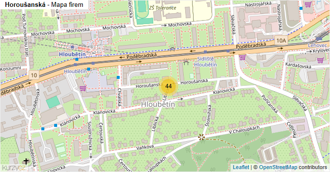 Horoušanská - mapa firem