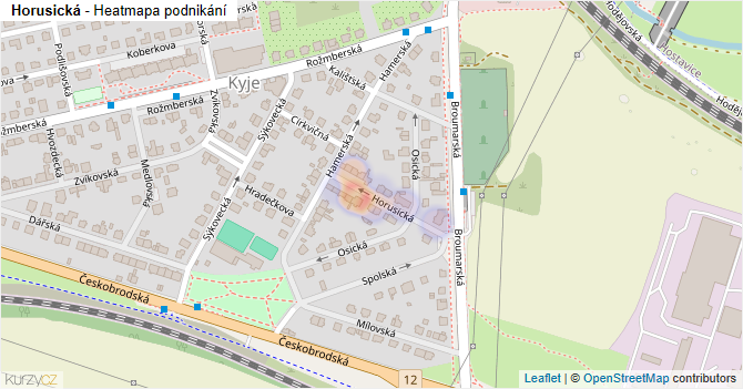 Horusická - mapa podnikání
