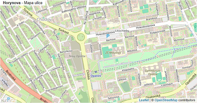 Horynova - mapa ulice