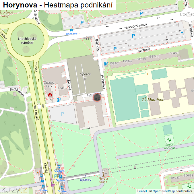 Mapa Horynova - Firmy v ulici.