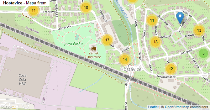 Hostavice - mapa firem