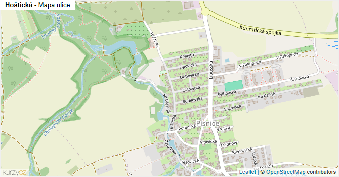 Hoštická - mapa ulice