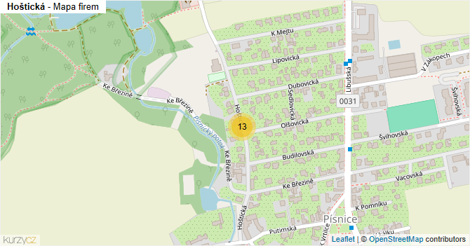 Hoštická - mapa firem