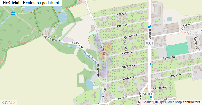 Hoštická - mapa podnikání