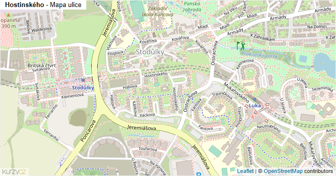 Hostinského - mapa ulice