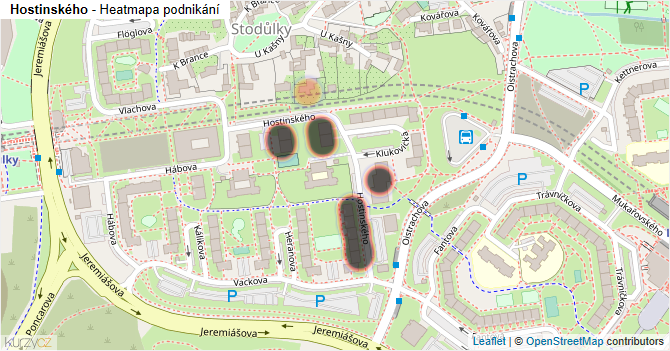 Hostinského - mapa podnikání