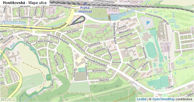 Hostišovská - mapa ulice