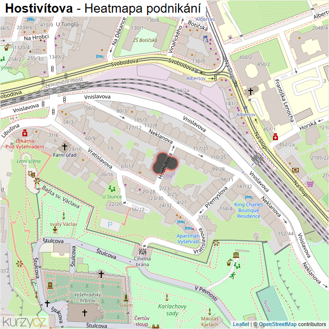Mapa Hostivítova - Firmy v ulici.
