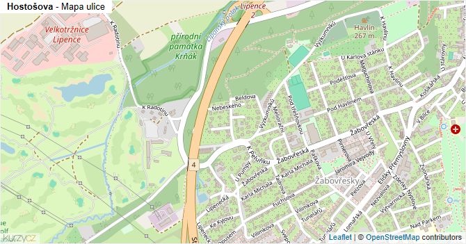 Hostošova - mapa ulice