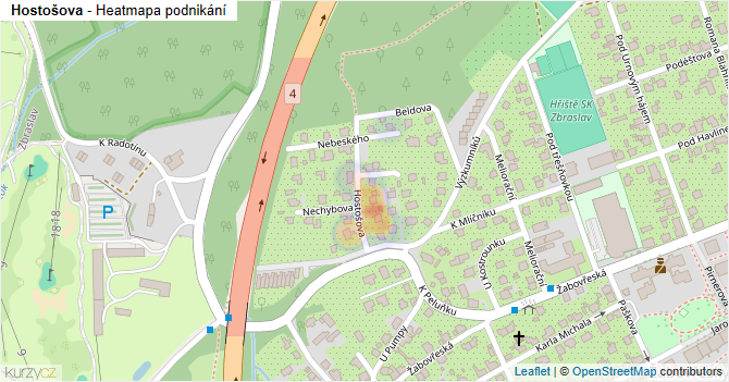 Hostošova - mapa podnikání