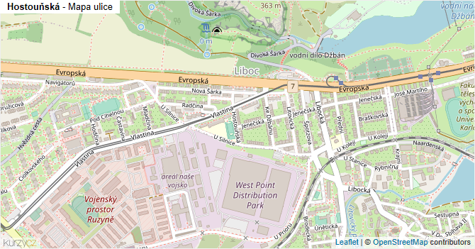 Hostouňská - mapa ulice