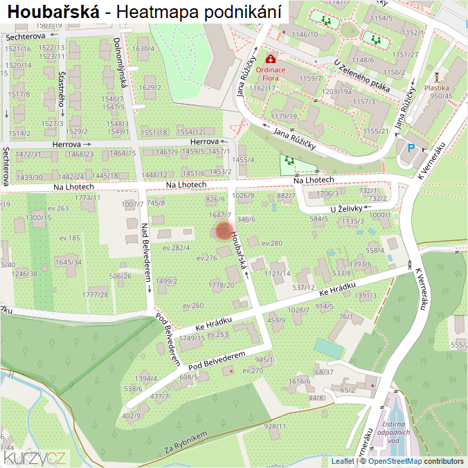 Mapa Houbařská - Firmy v ulici.