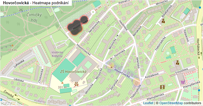 Hovorčovická - mapa podnikání