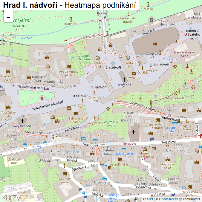 Mapa Hrad I. nádvoří - Firmy v ulici.